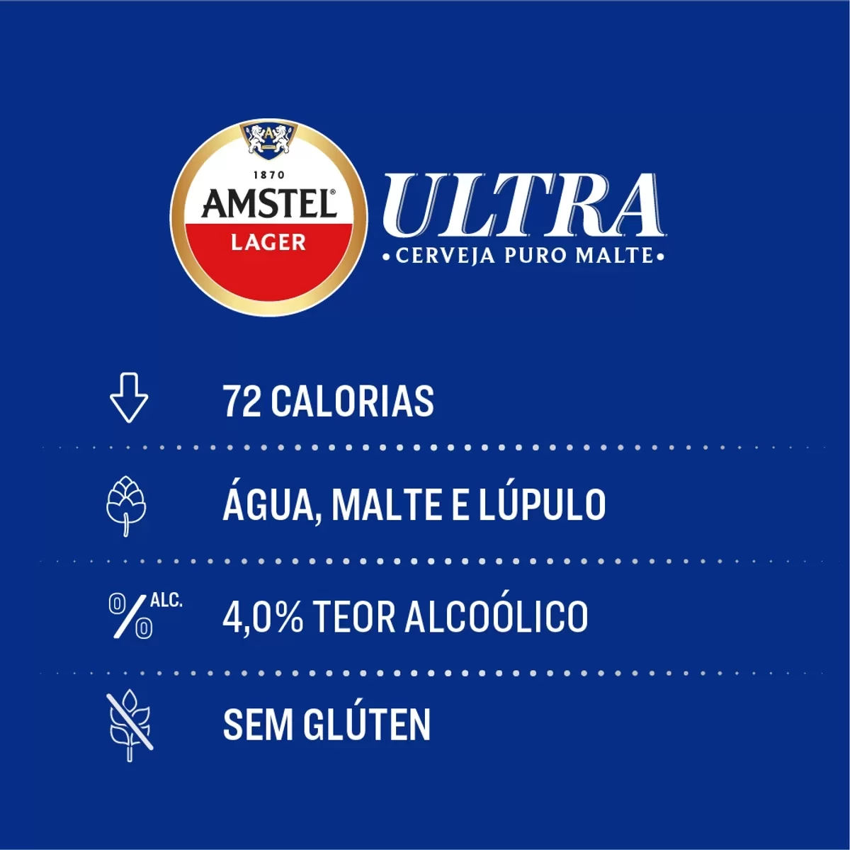Cerveja Amstel Ultra Lager Malte S/Gluten 275ml - Imagem 2